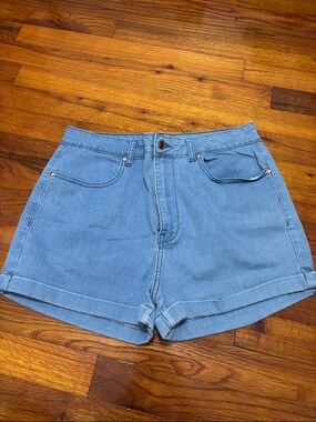 Forever 21 Light Blue High-Rise Denim Shorts